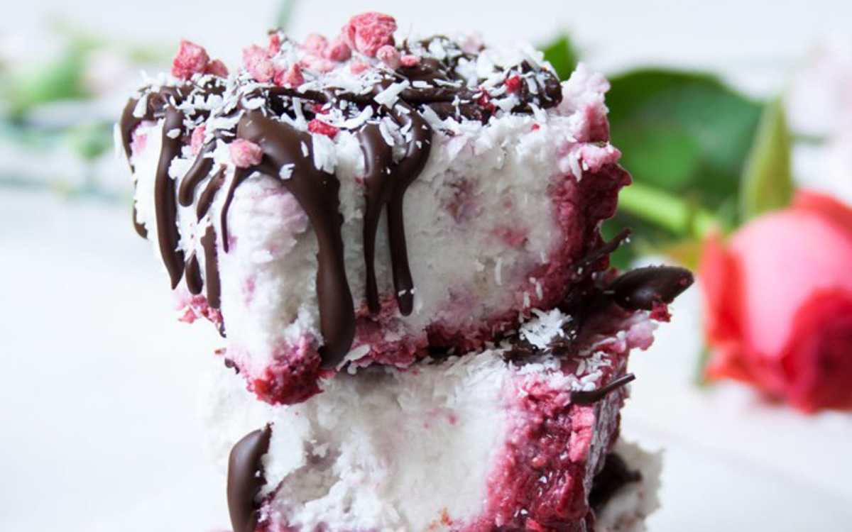 Coconut and Raspberry Ice Cream Bites
