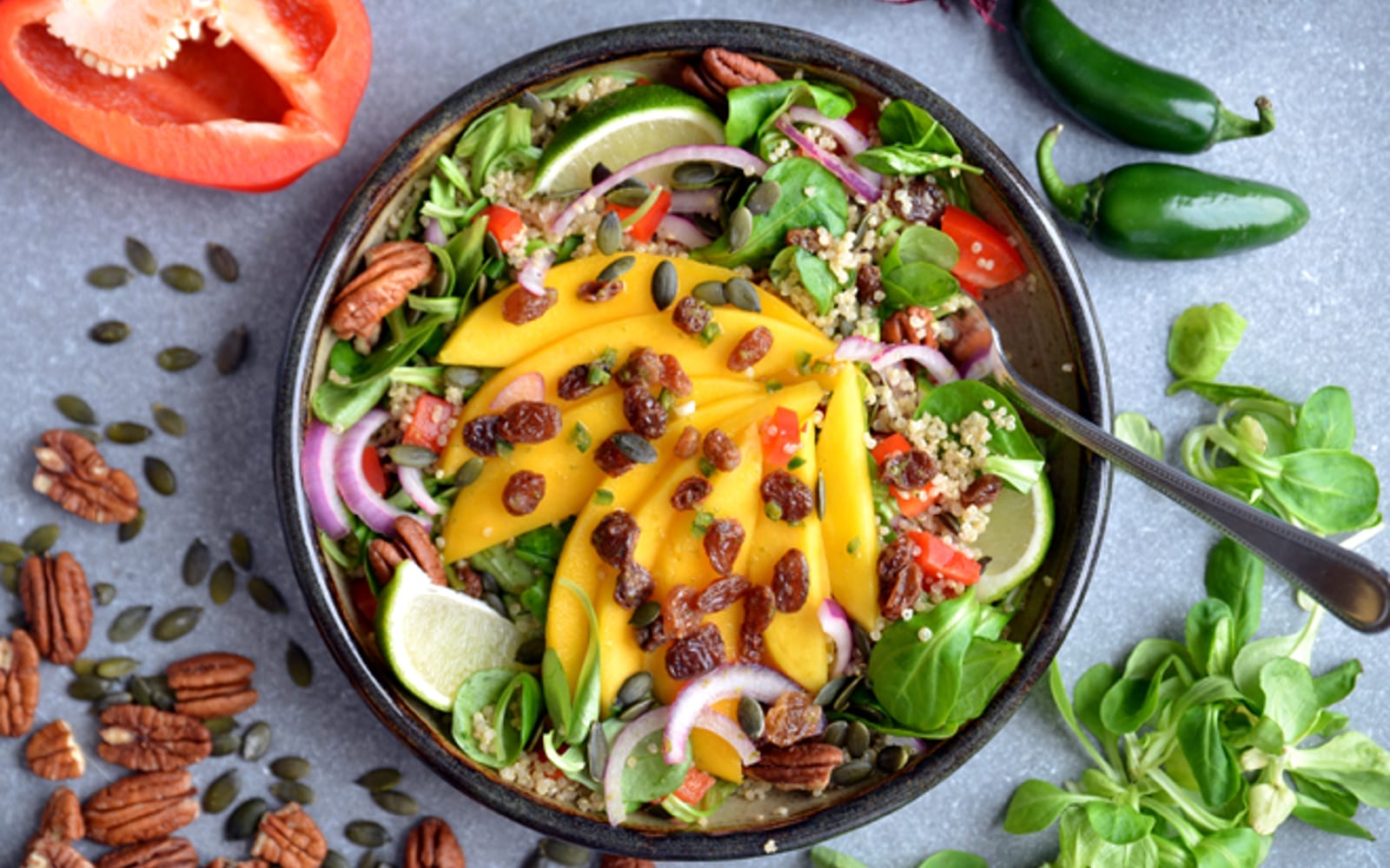 Mango Chili Lime and Quinoa Salad