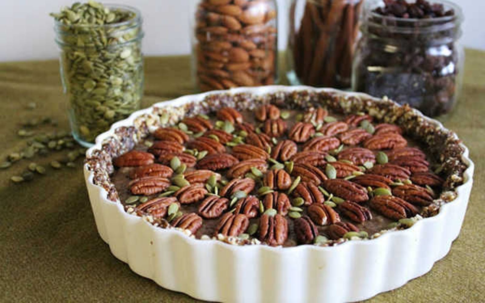 Raw Chia Caramel Pecan Pie