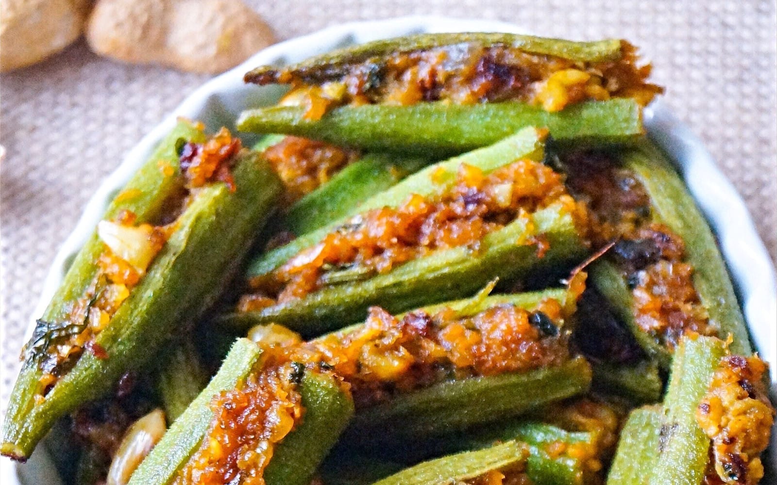 Vegan Indian Stuffed Okra