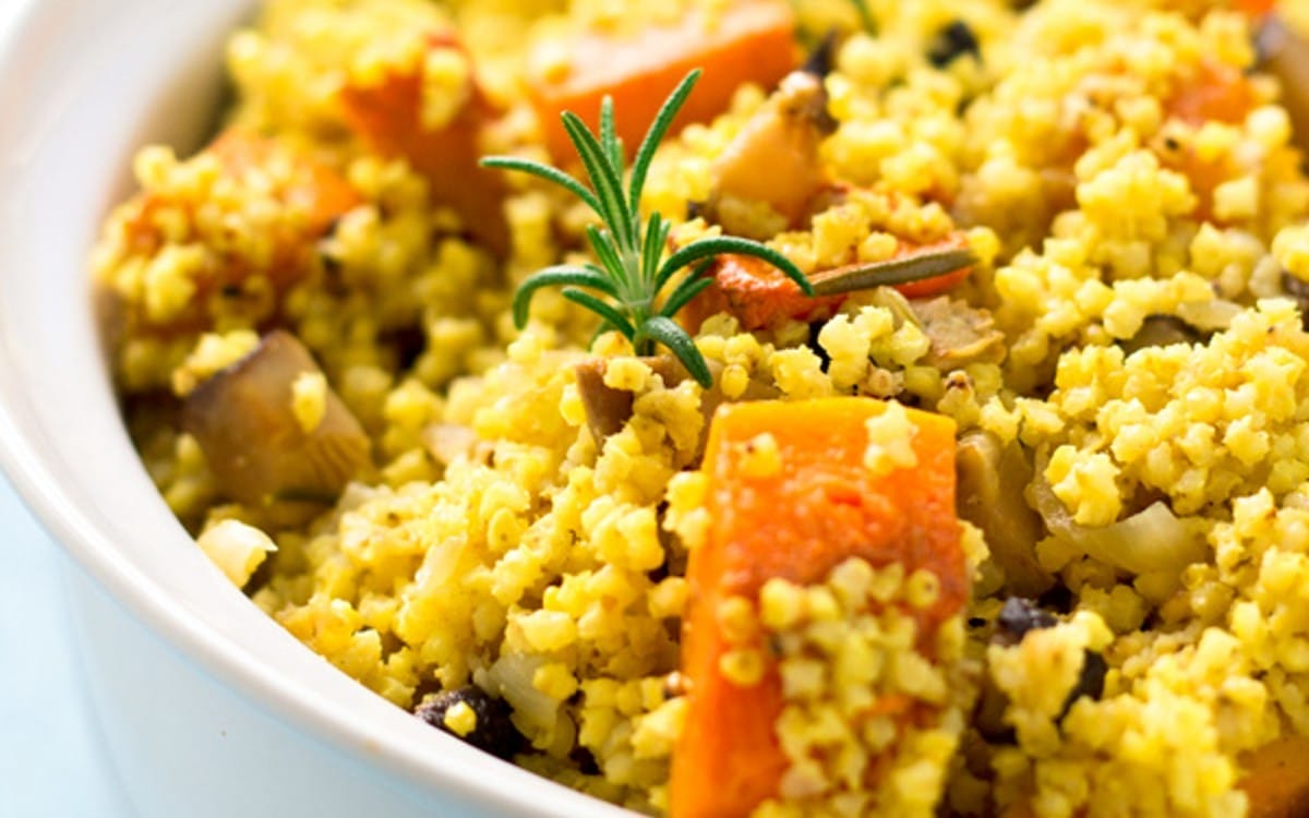Mushroom and Butternut Squash Millet Pilaf