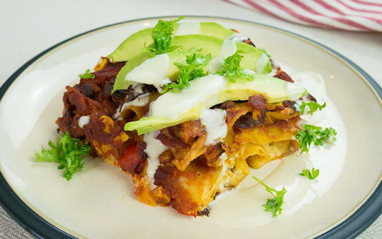 Vegan Mexican lasagna
