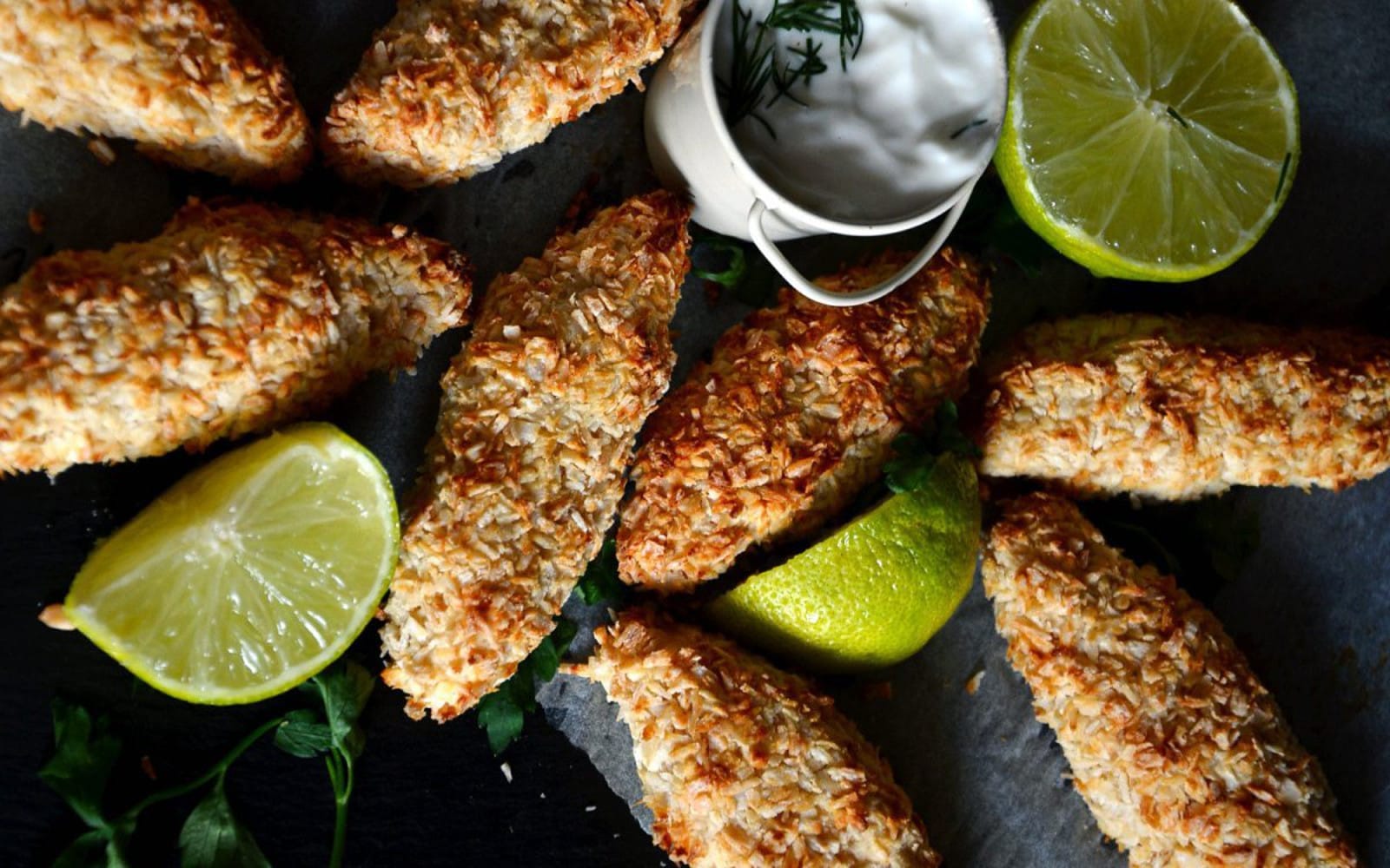Coconut-Crusted Fishless Sticks