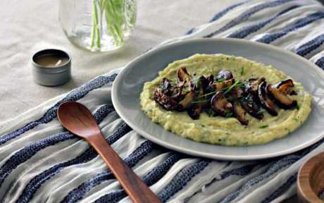 Vegan Gluten-Free Roasted Shiitake With Celeriac Potato Purée