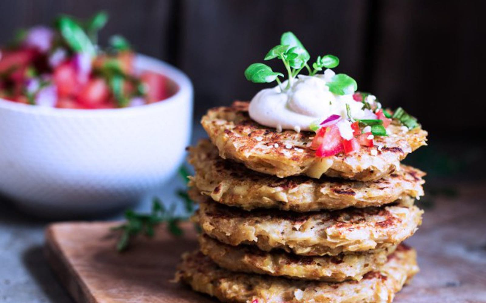 Vegan Savory Apple and Potato Pancakes