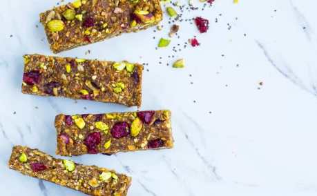 Vegan Cranberry and Pistachio Energy Bars