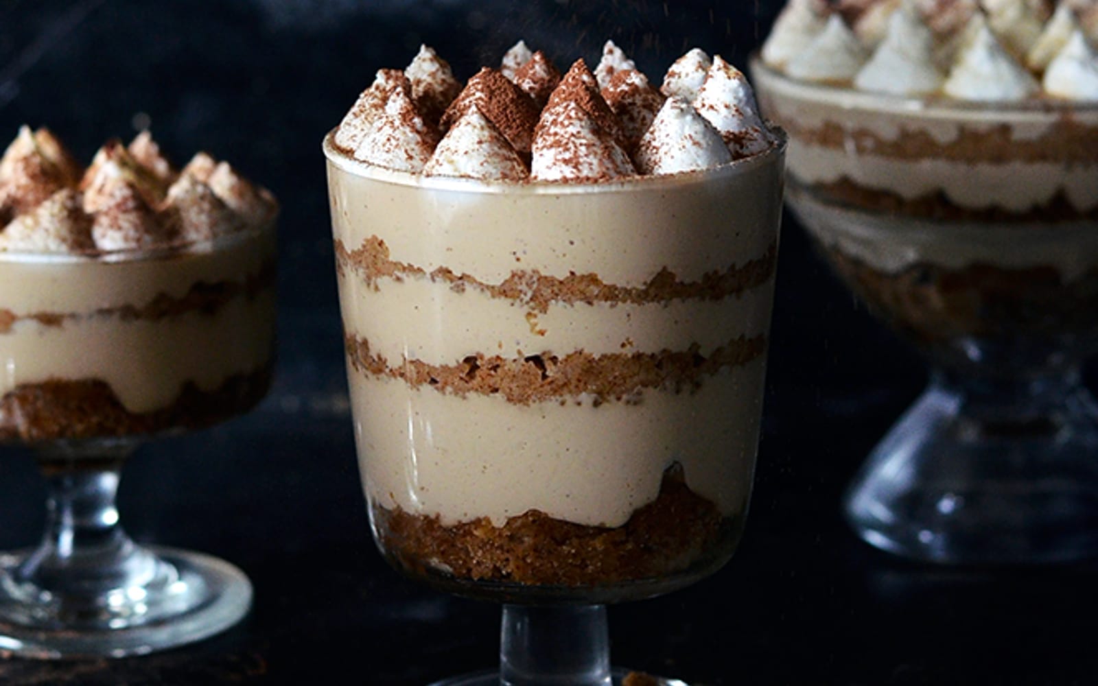 Vegan Gluten-Free Raw GIngerbread Tiramisu with whipped topping
