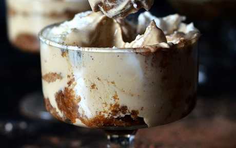 Vegan Gluten-Free Raw GIngerbread Tiramisu with bite