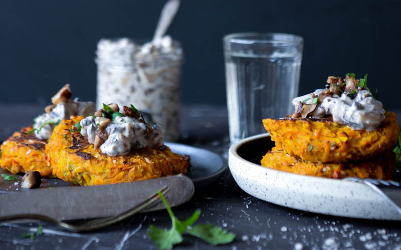 Vegan Grain-Free Pumpkin Rösti With Mushroom Mayo