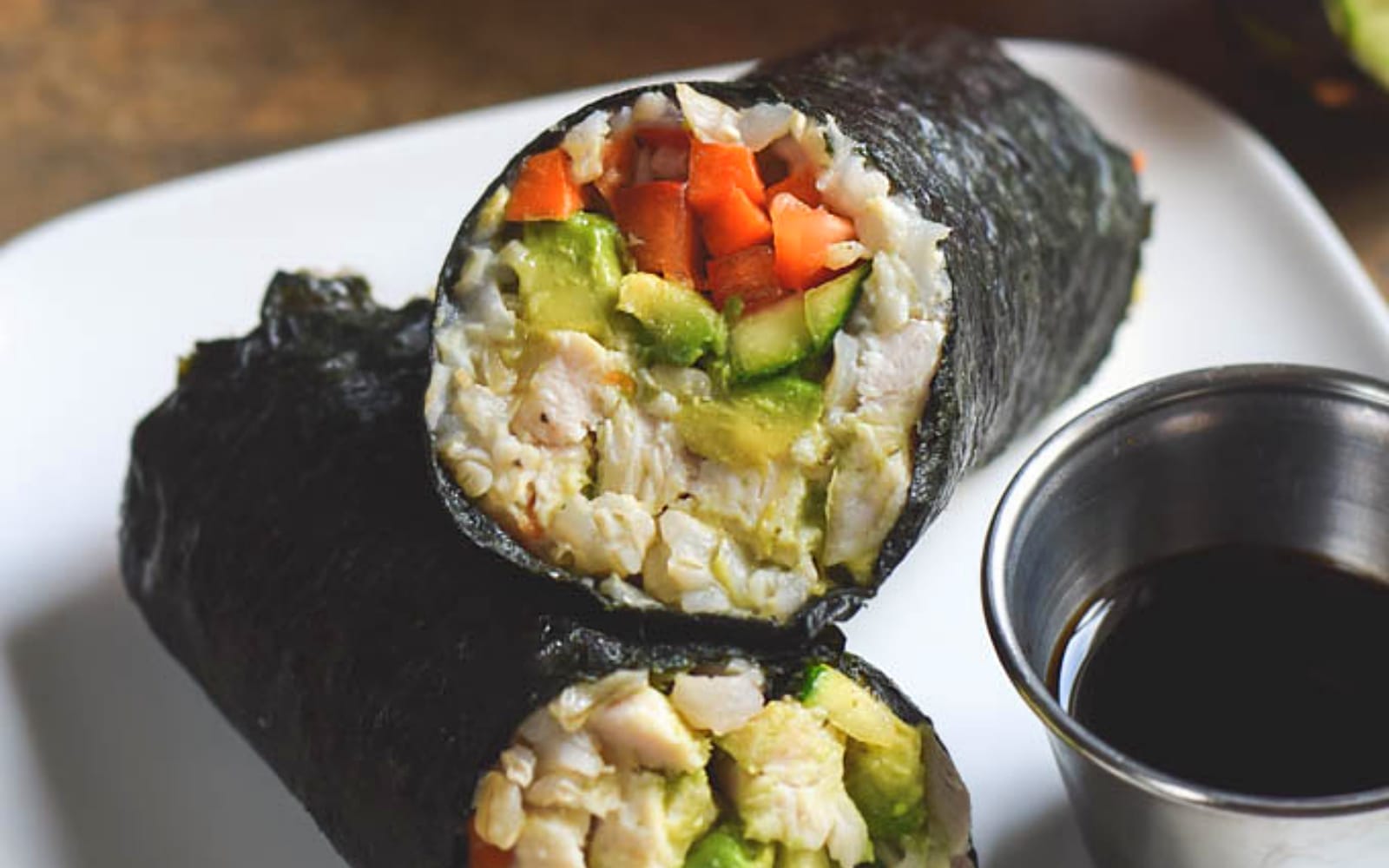 vegan brown rice sushi burritos