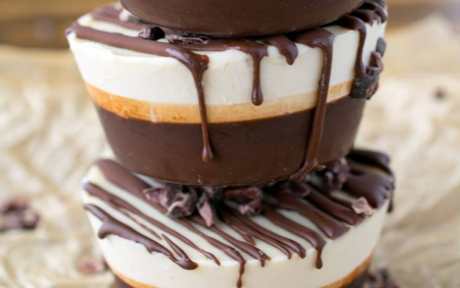 Vegan Raw Chocolate Cashew Cream Cupcakes Stacked