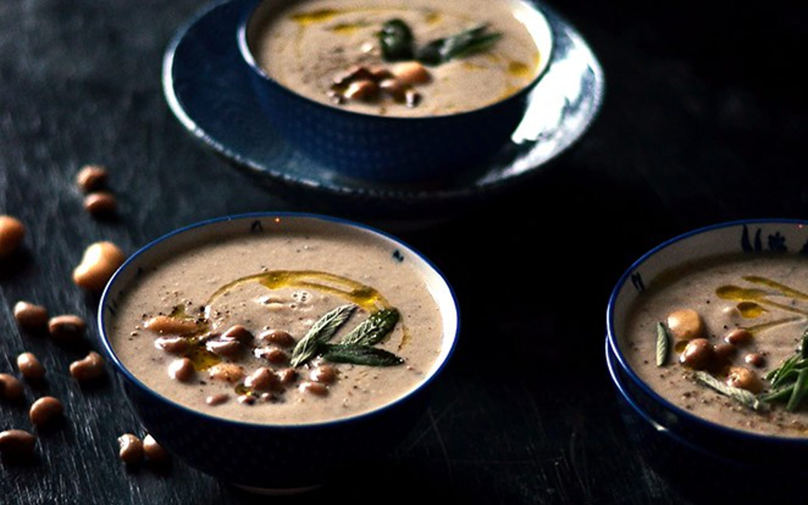Vegan Gluten-Free Sage, Onion, White Bean Soup With Topping 2