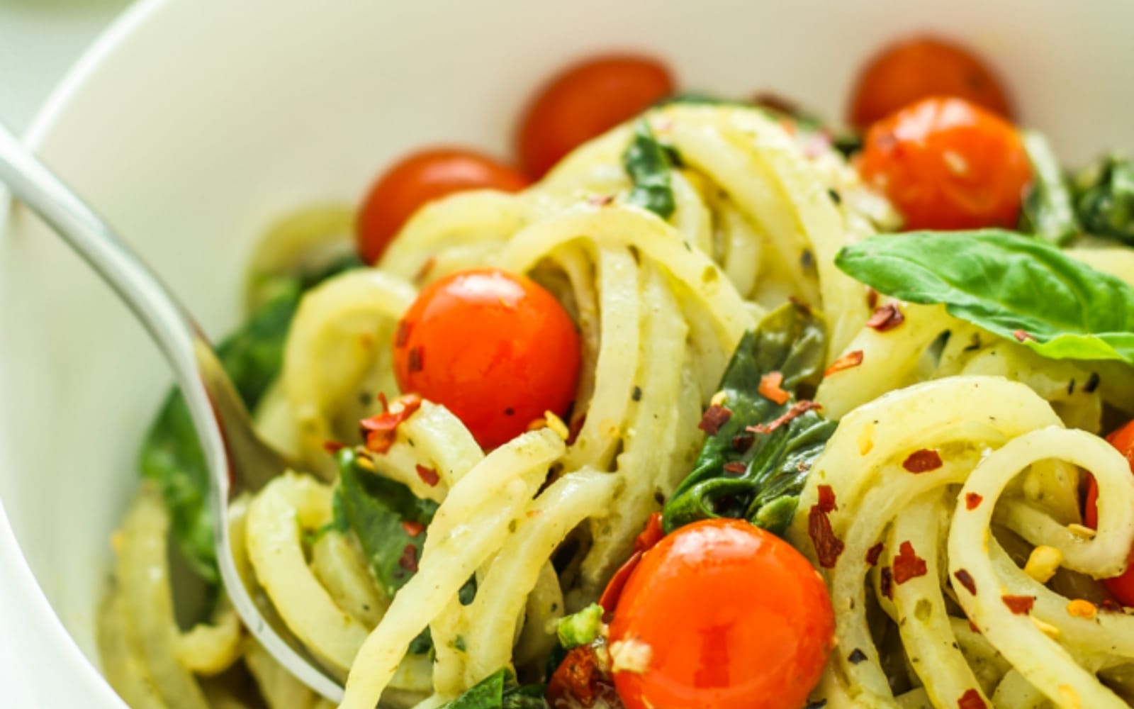 Vegan Creamy Pesto Potato Noodles