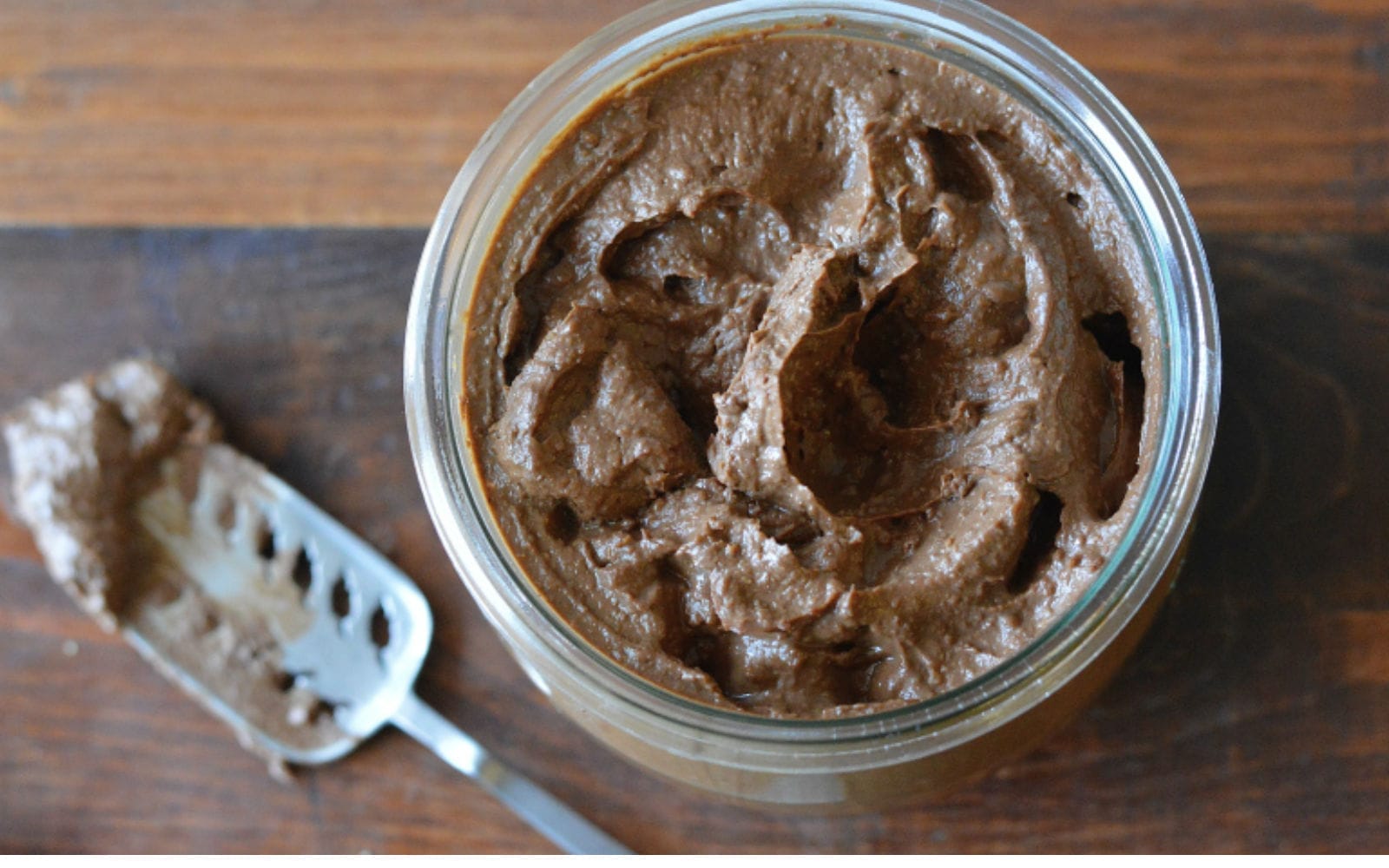 Vegan Healthier Hazelnut Chocolate Spread in jar