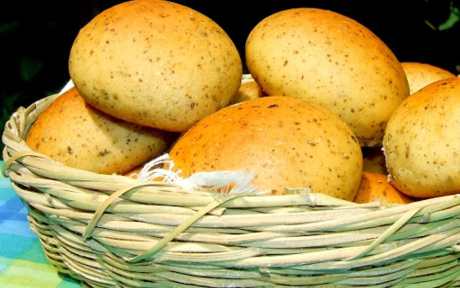 Vegan Oregano Rolls in a basket
