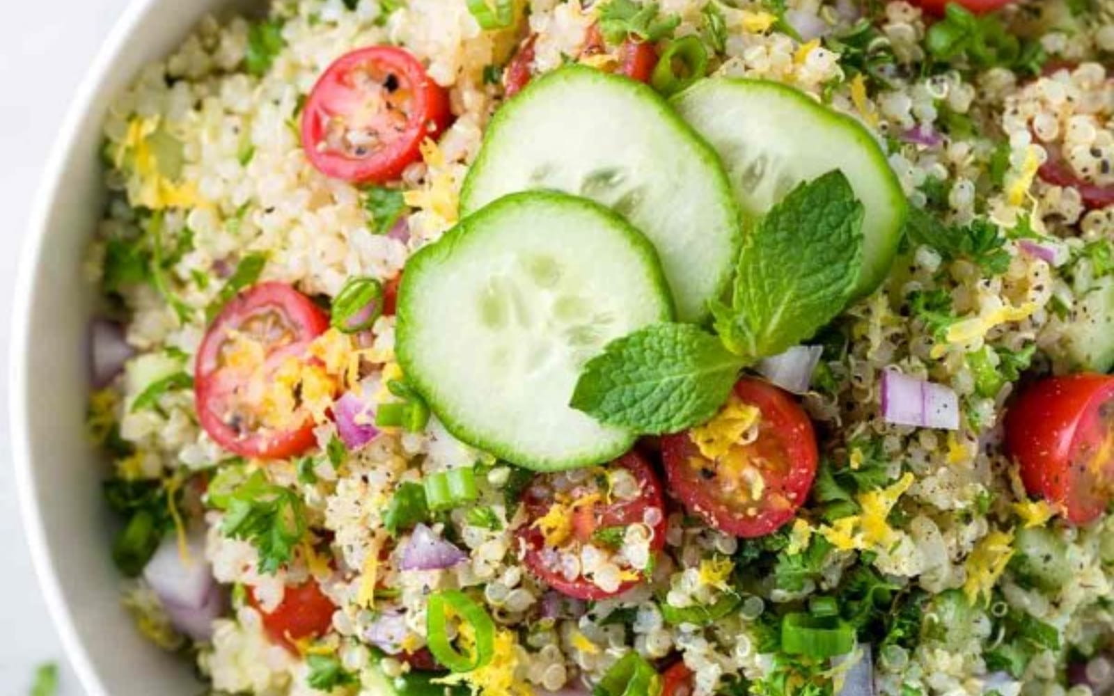 Vegan Quinoa Tabbouleh With Lemon Garlic Dressing [Vegan]