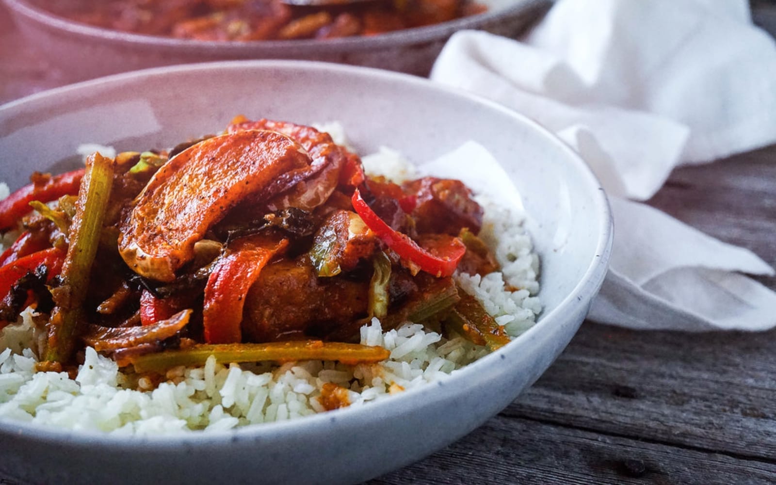 Roasted Pumpkin Coconut Curry with Crispy Tofu
