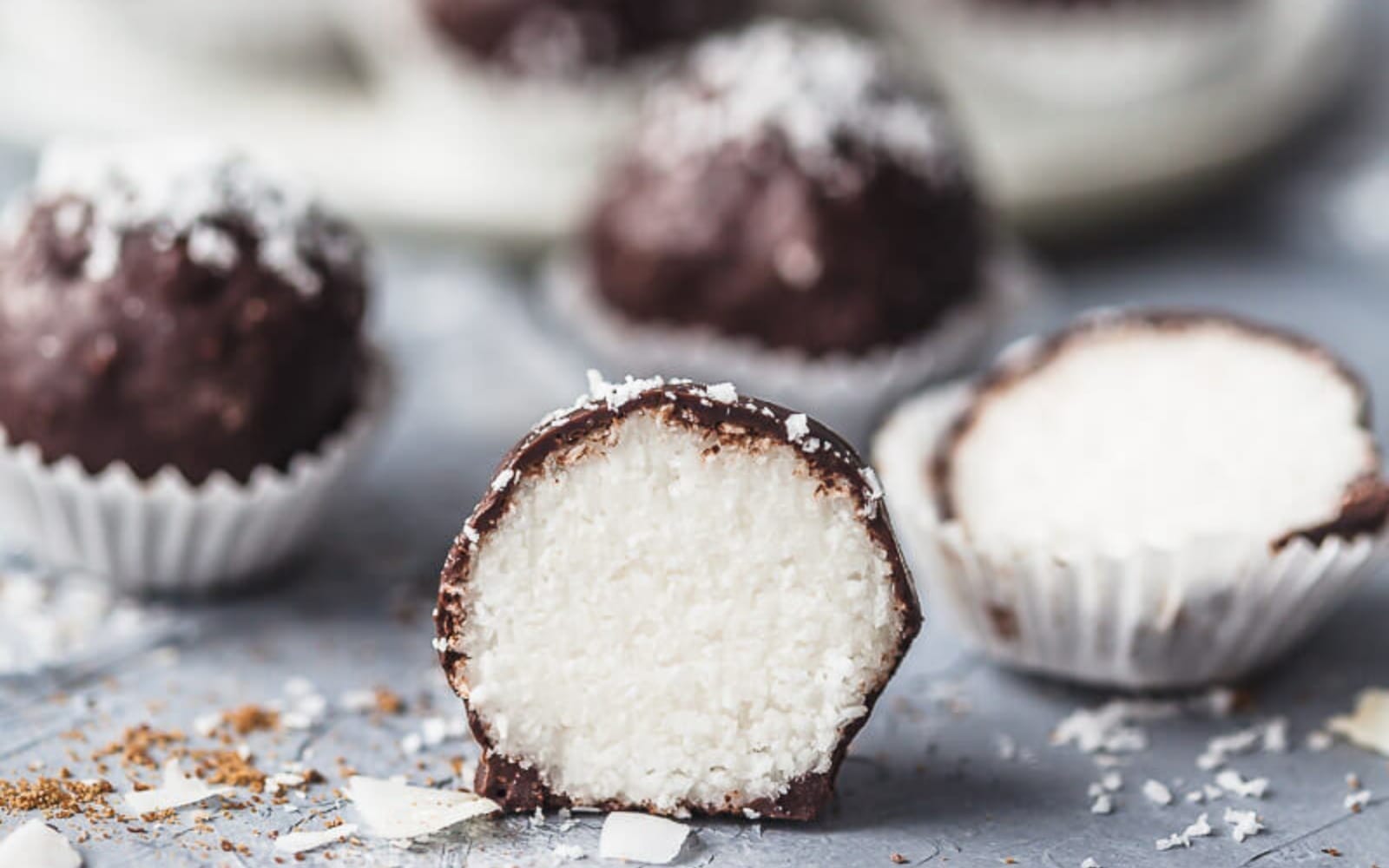 Vegan Dark Chocolate Coconut Truffles