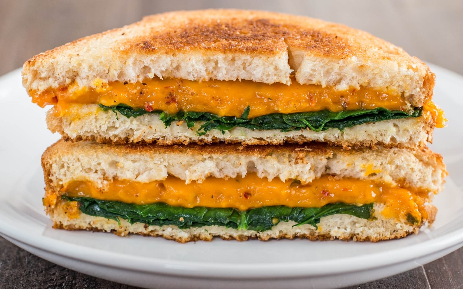 Vegan Gluten-Free Ooey-Gooey Grilled Cheese with greens