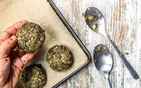 Vegan Gluten-Free Mung Bean Burger with Mushroom and Kale