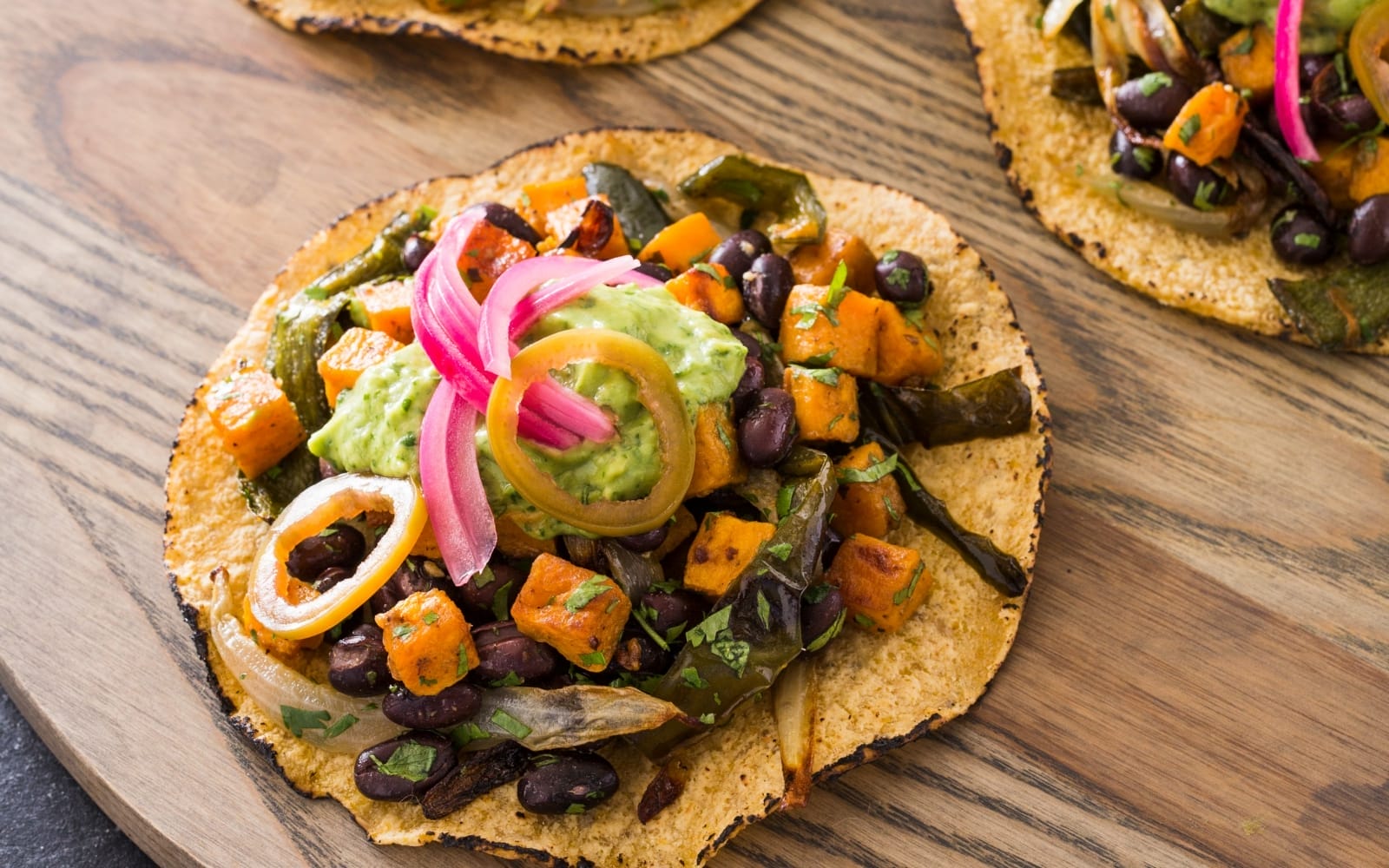 Vegan Sweet Potato Poblano and Black Bean Tacos