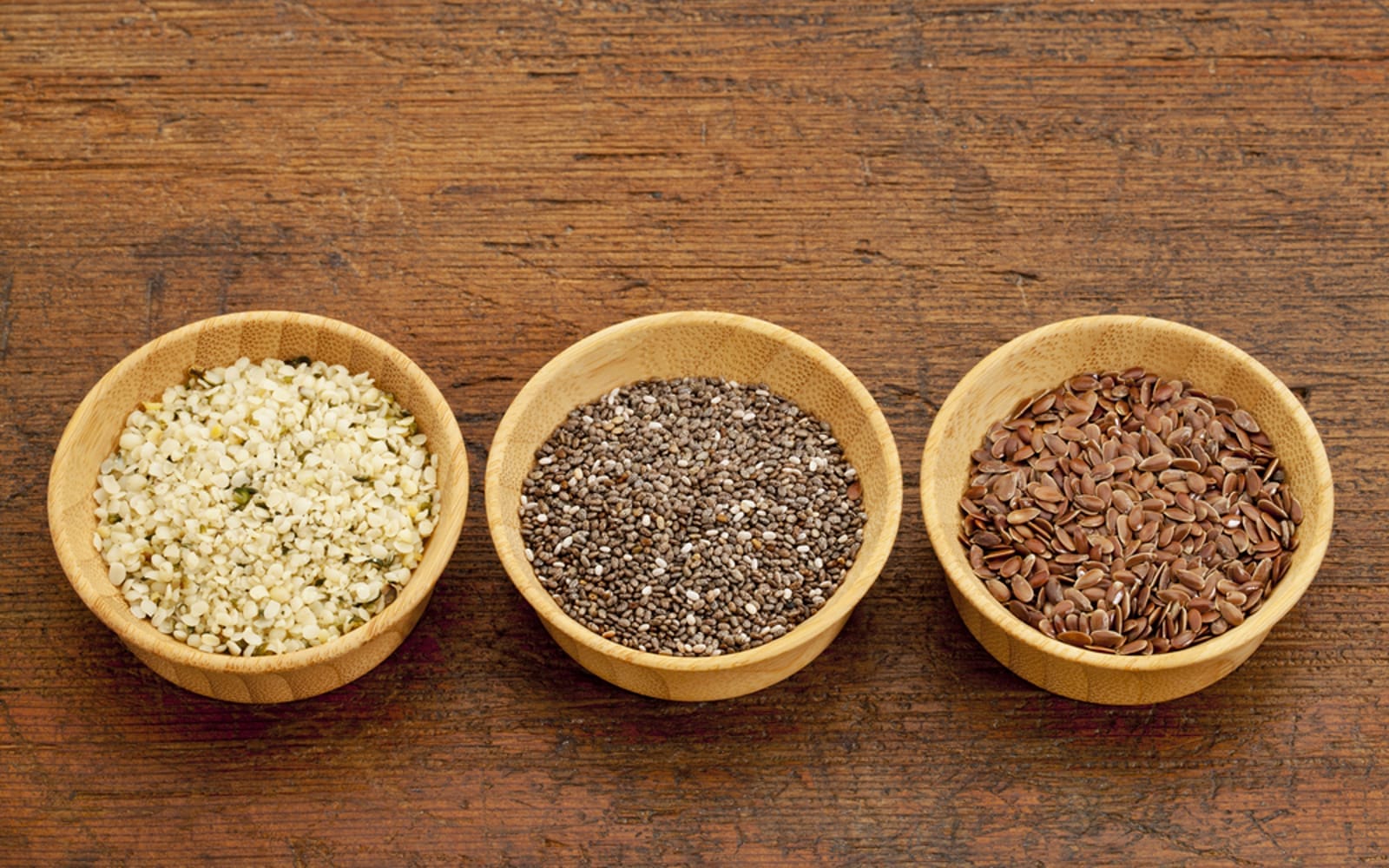 flax meal, chia seeds, and hemp seeds
