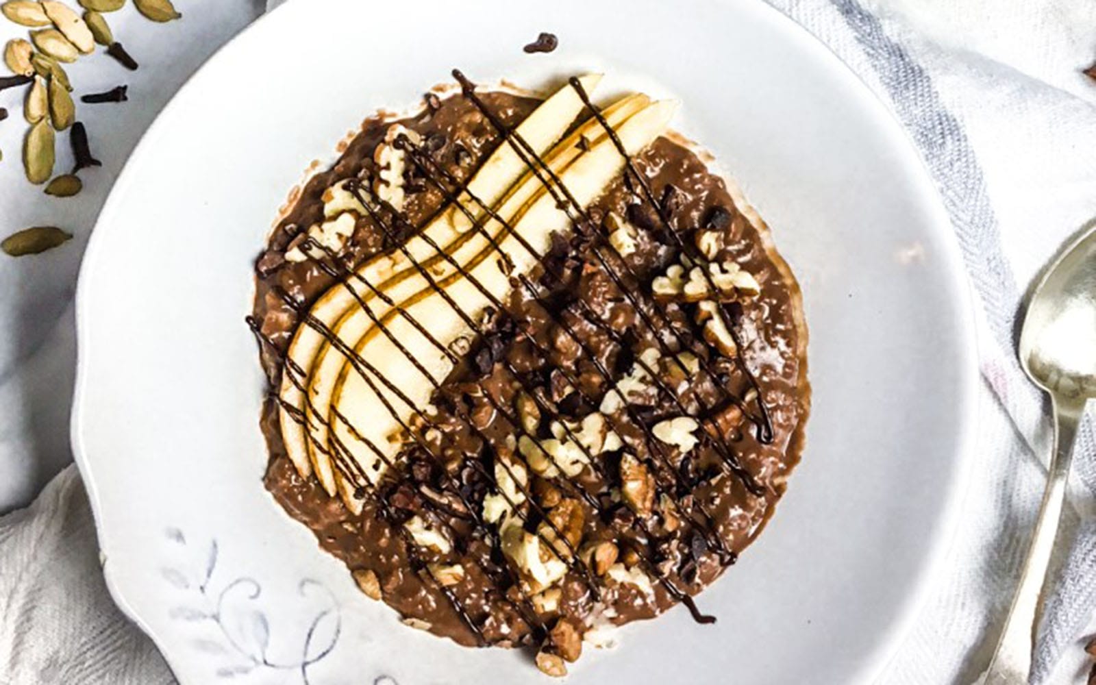 Vegan Super Quick Chocolate Porridge with banana