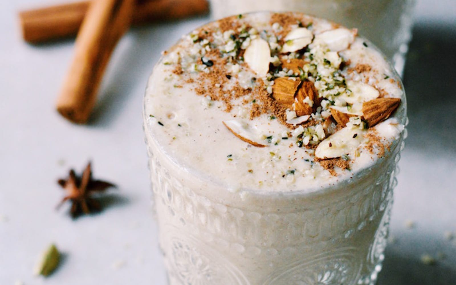 Vegan Gluten-Free Vanilla Spiced Breakfast Smoothie with cinnamon