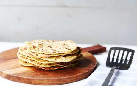 Vegan Garlic and Herb Chickpea Flatbread Tortilla