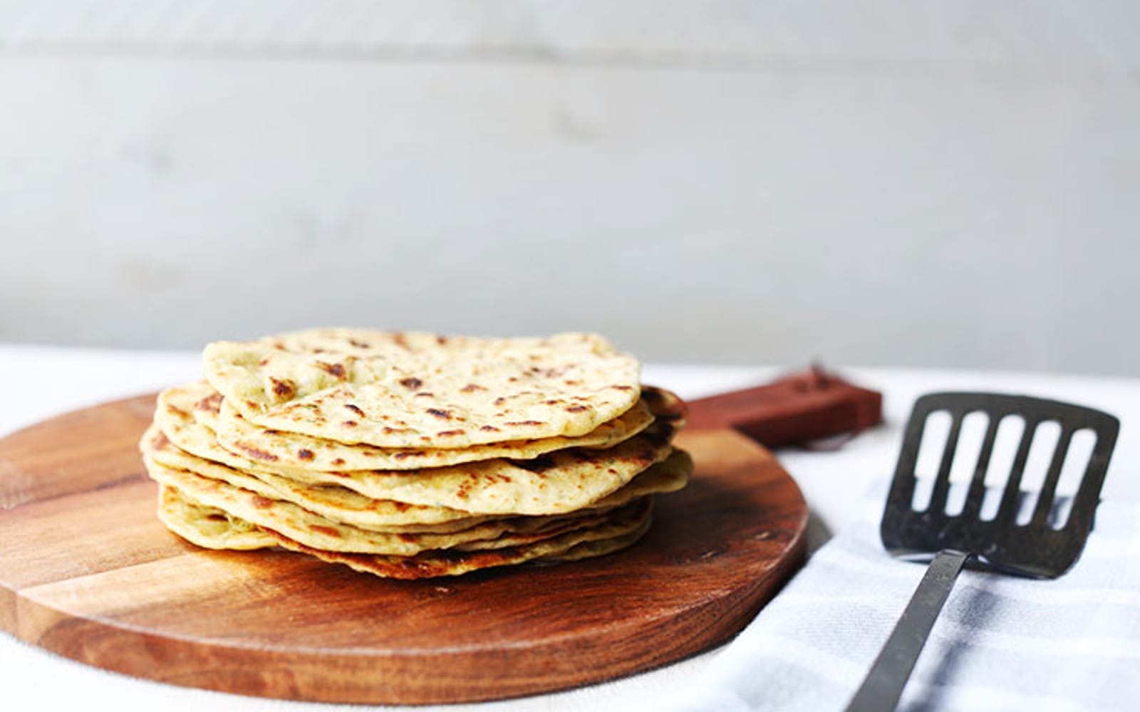 Vegan Garlic and Herb Chickpea Flatbread Tortilla
