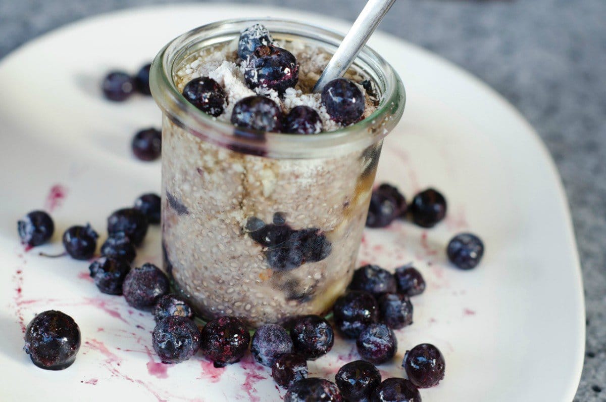 Vegan Chia Pudding With Blueberries