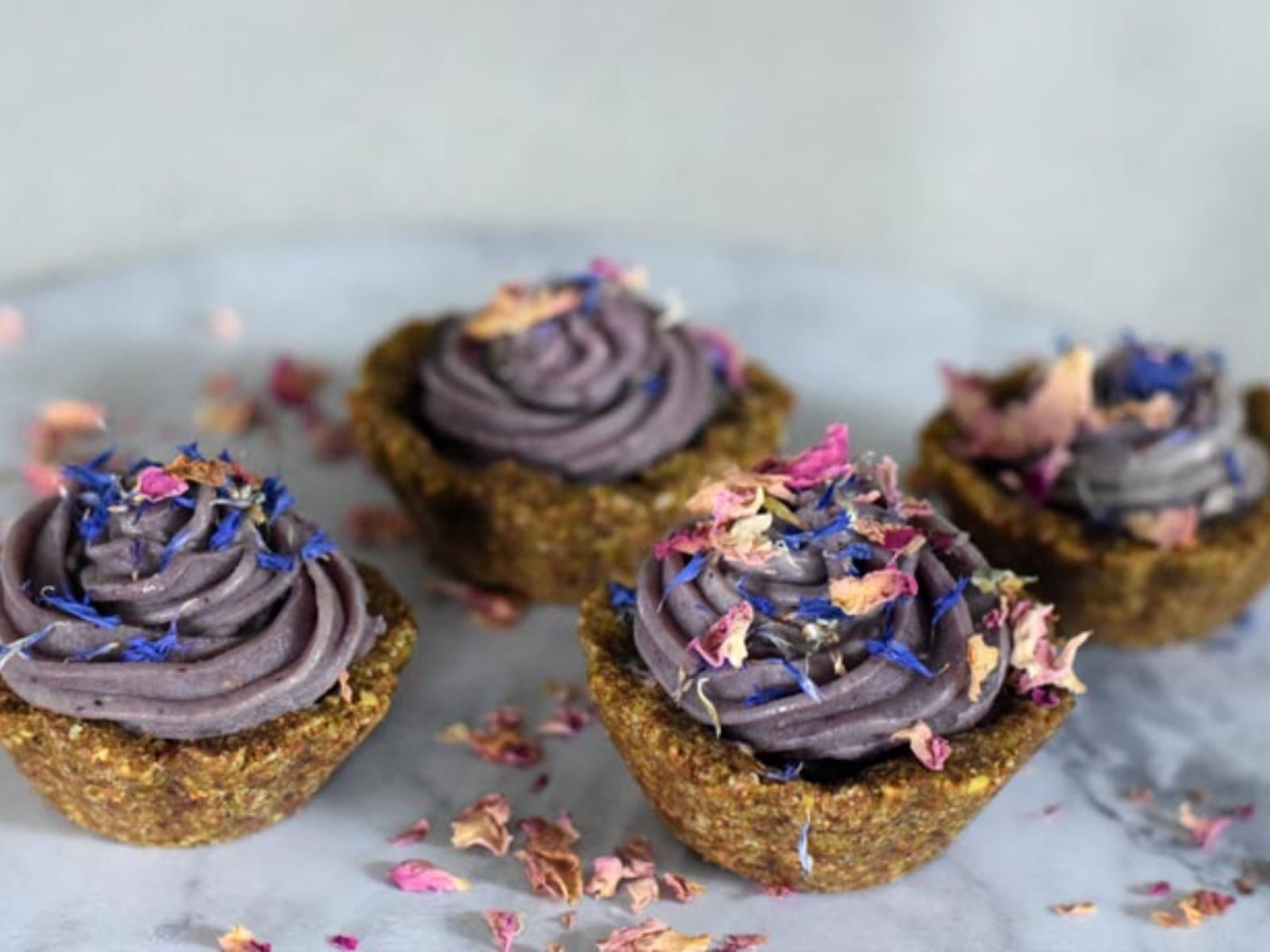 Lavender Tarts with blueberry and fig