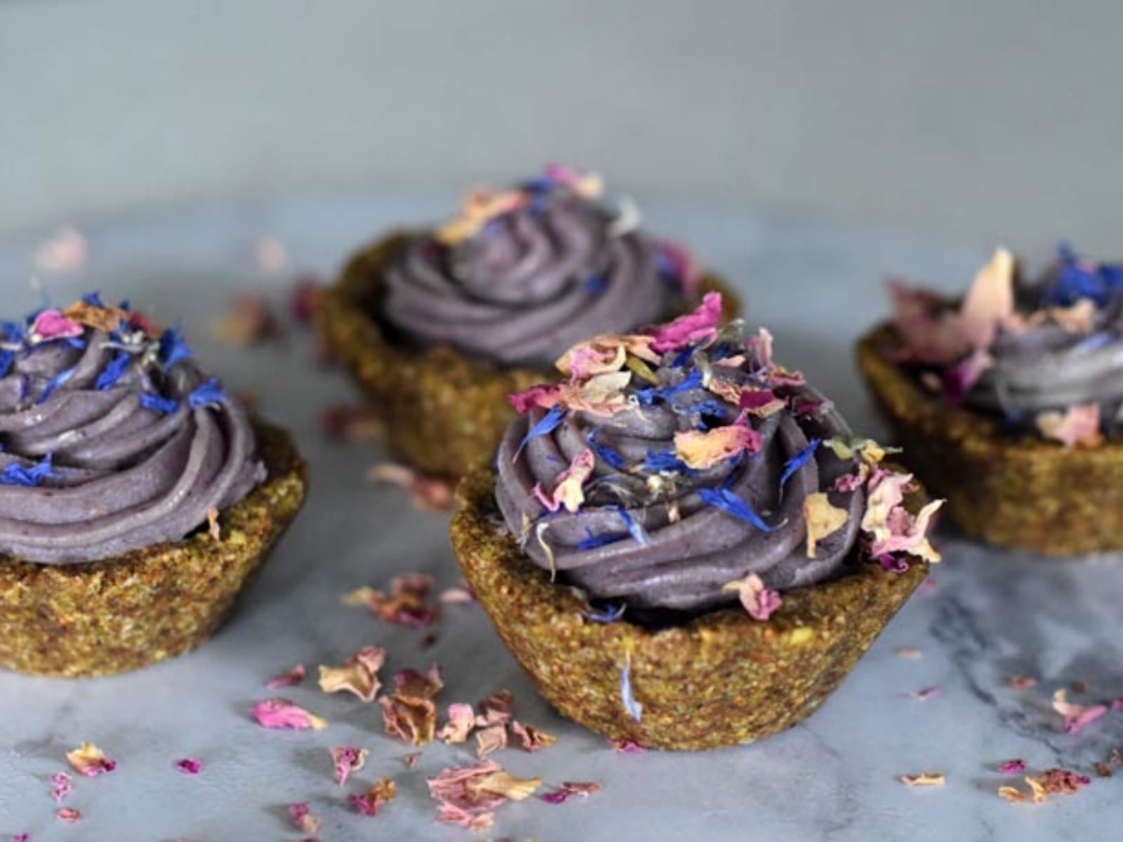 Lavender Tarts with blueberry and fig