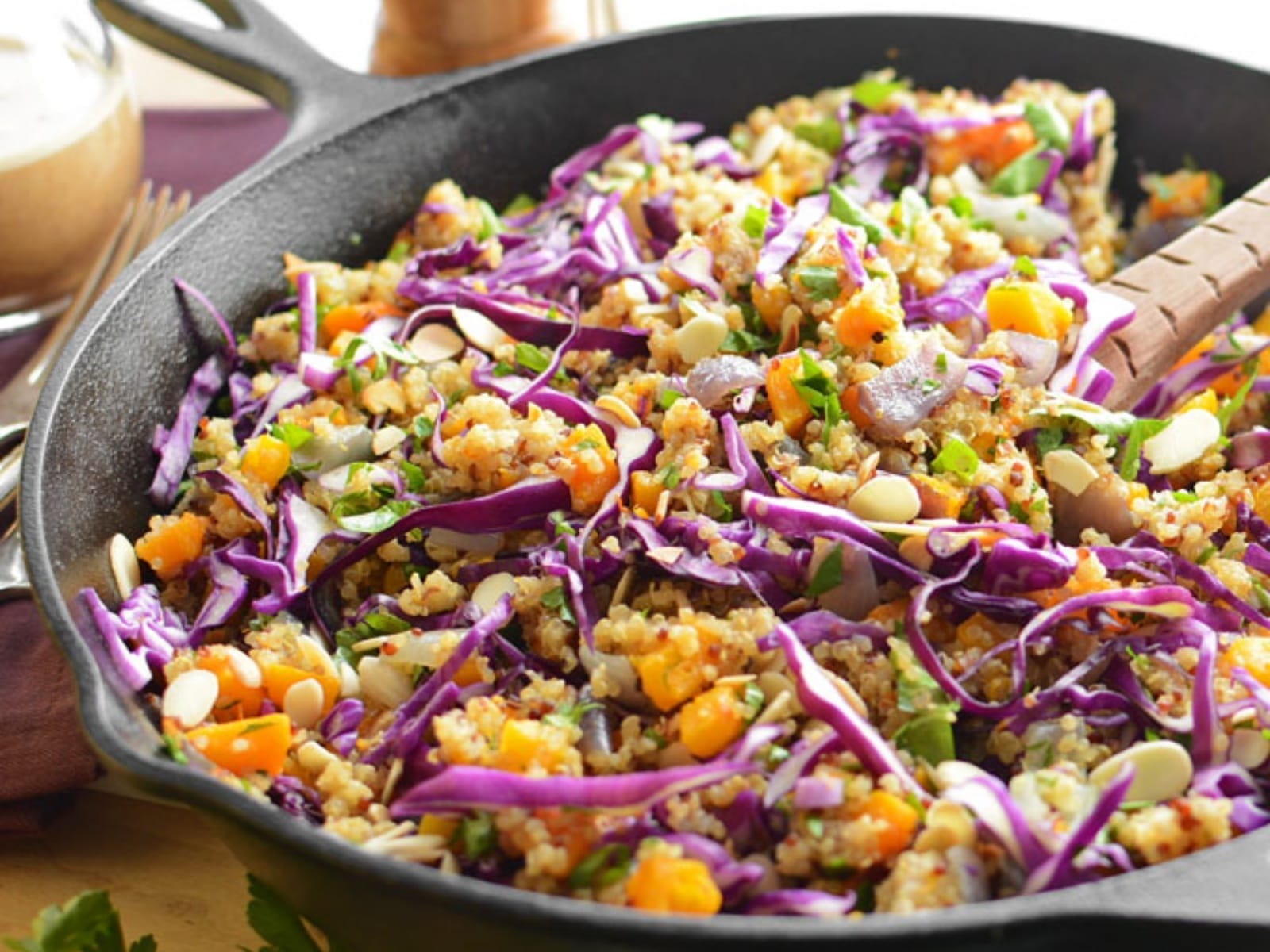 Warm Butternut Squash, Quinoa and Almond Salad