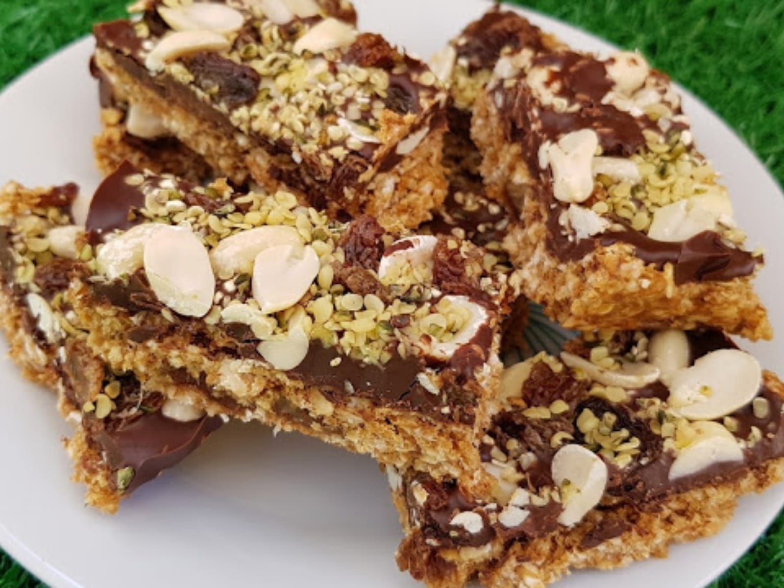 Vegan Chocolate Oatmeal and Nut Energy Bars 