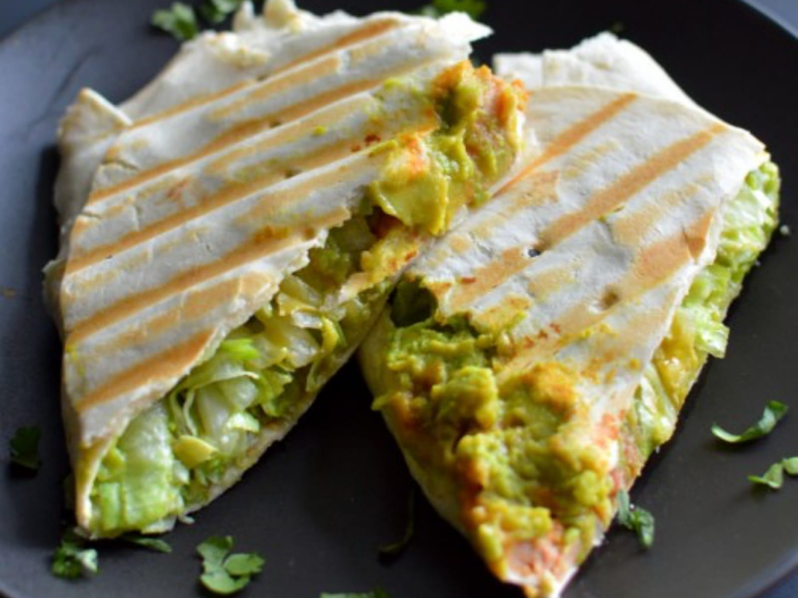 Vegan Grilled Bean and Avocado Burrito