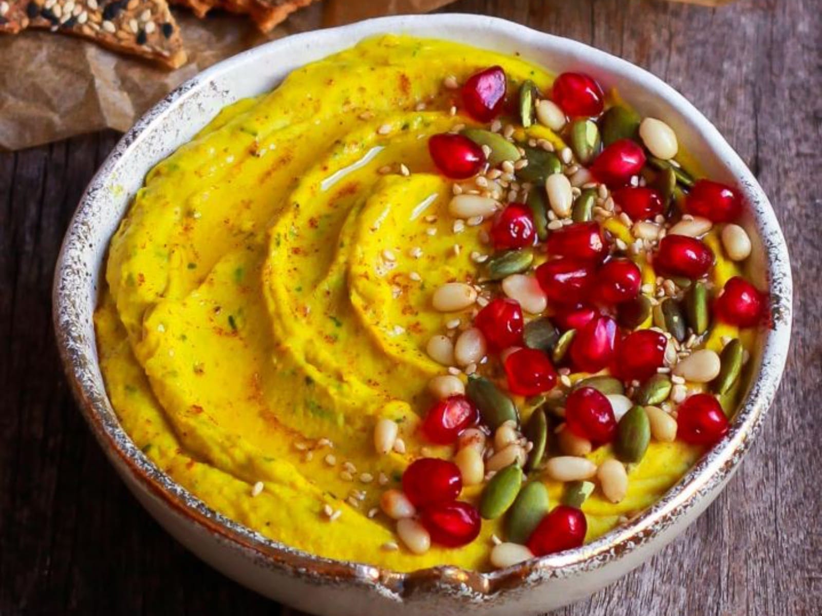 Roasted Carrot Hummus with Turmeric