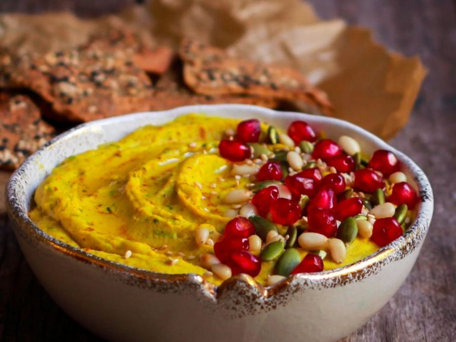 Roasted Carrot Hummus with Turmeric