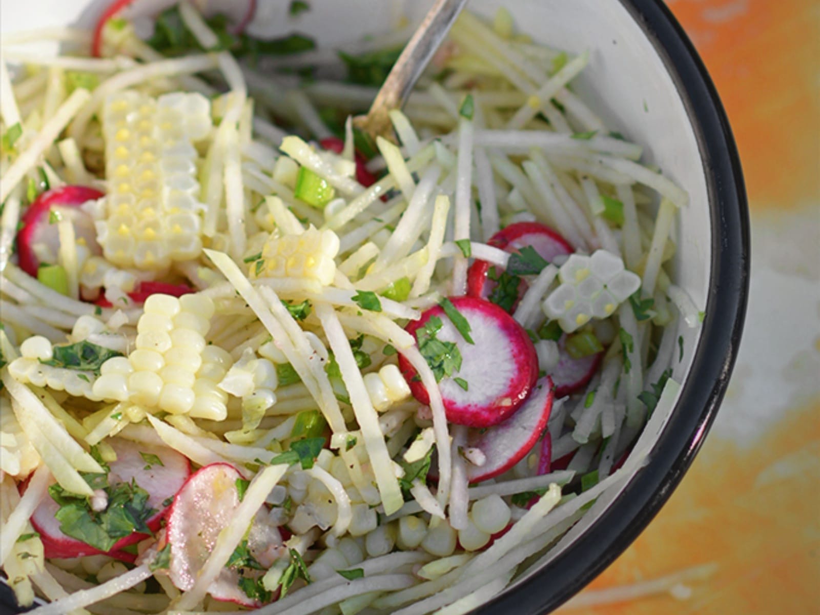 Kohlrabi and Corn Salad