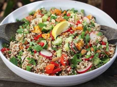 High-protein quinoa veggie salad