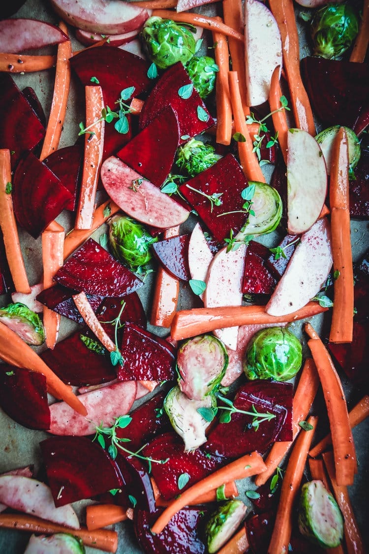 Maple Dijon Thyme Roasted Vegetables [Vegan] - One Green Planet