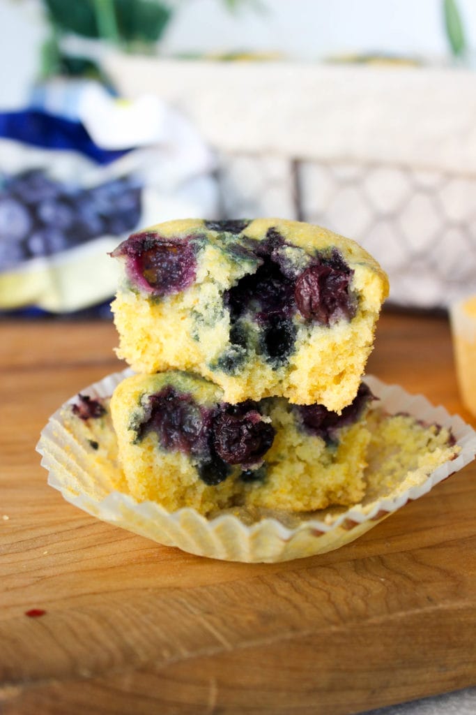 Blueberry Corn Muffins [Vegan]