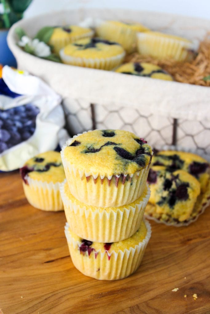 Blueberry Corn Muffins [Vegan]