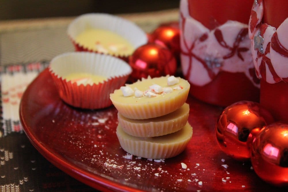 white chocolate candy cane cups