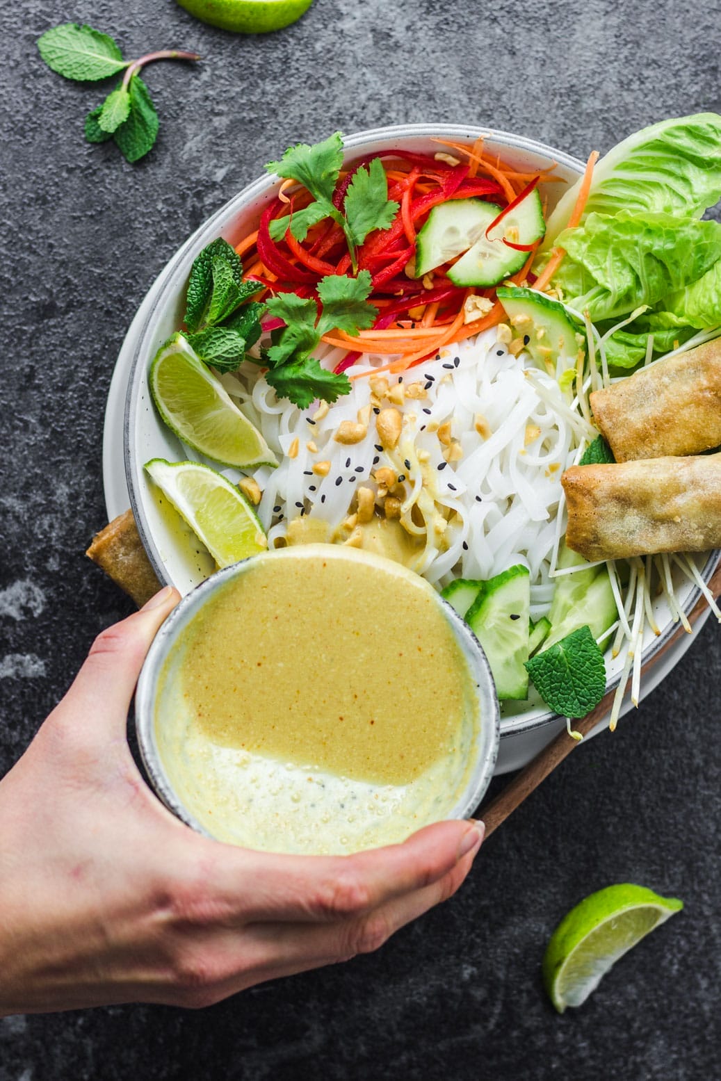 Asian Noodle Bowl with Yellow Curry Sauce