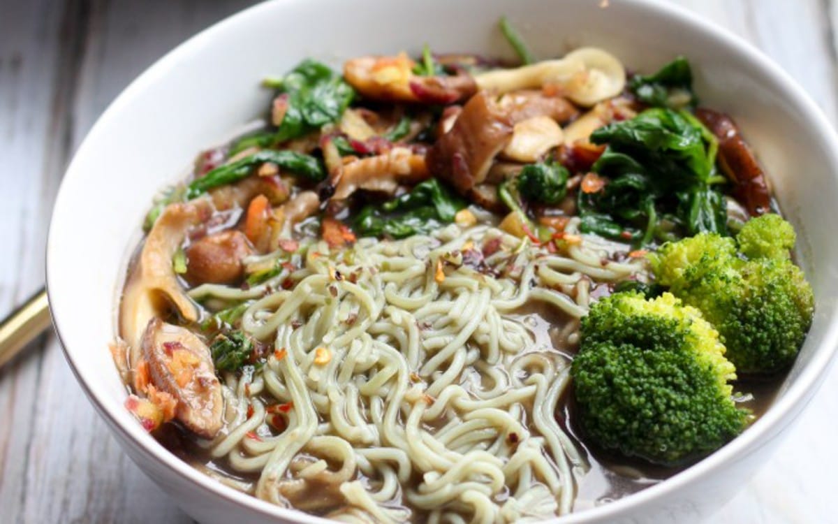 Savory Mushroom and Vegetable Ramen Soup
