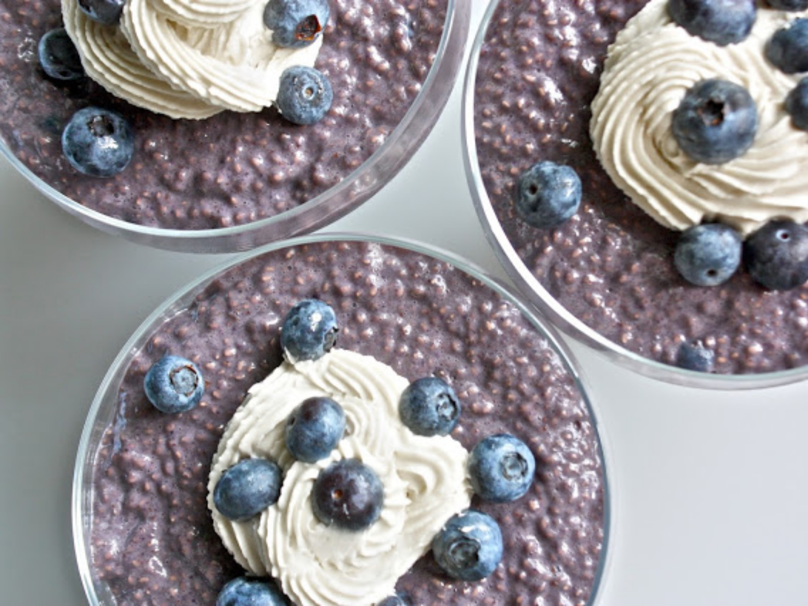Decadent vegan blueberry chia pudding