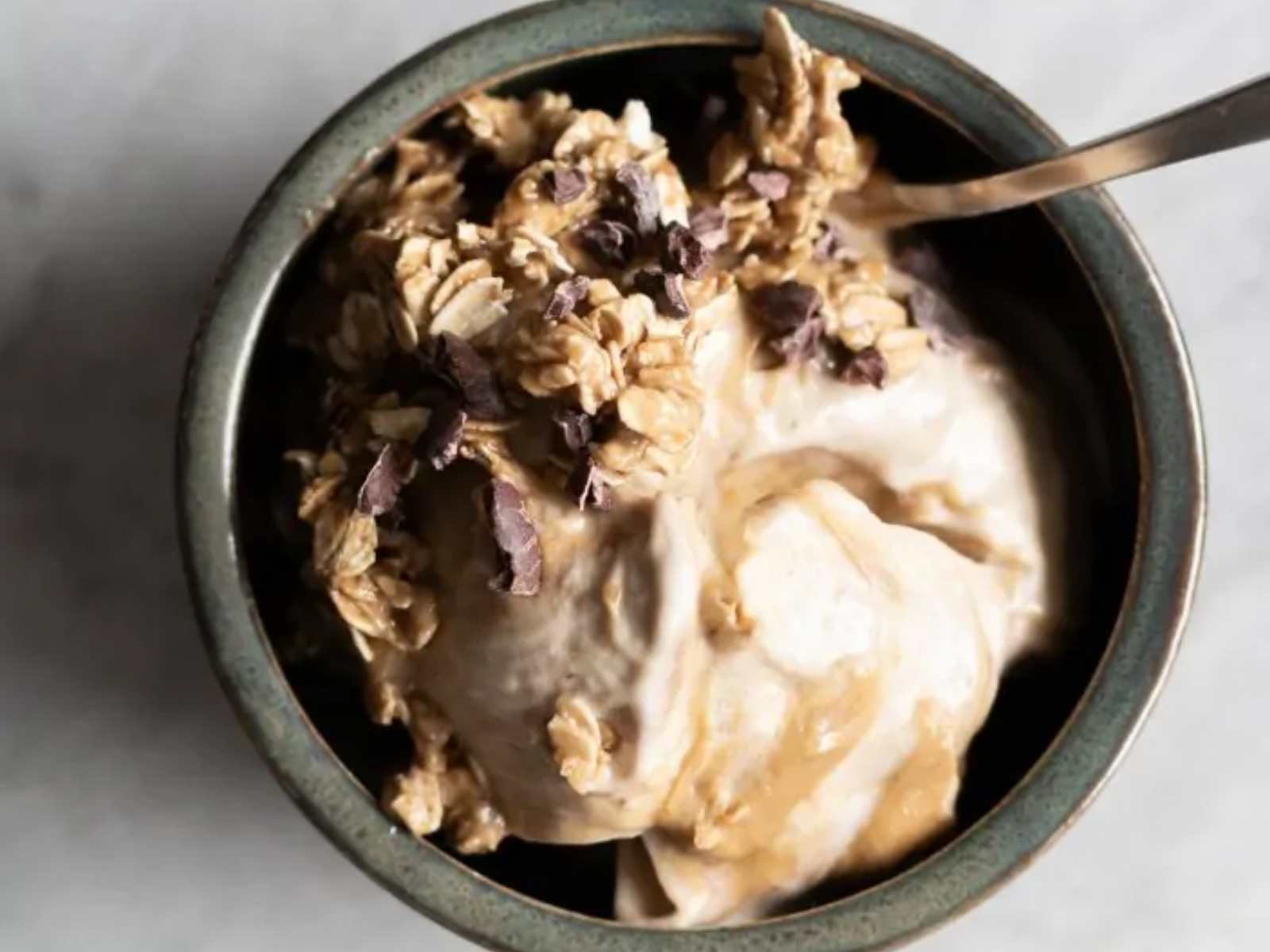 cookie dough nice cream made with oatmeal