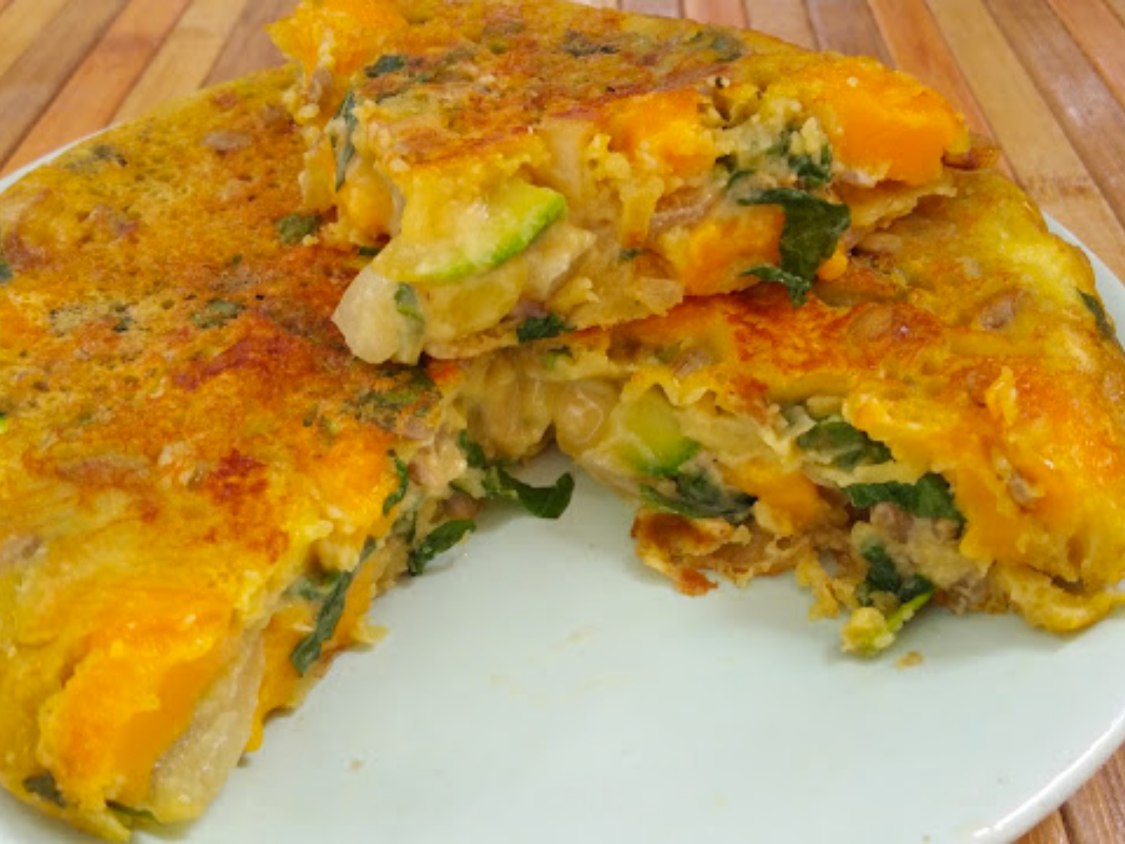vegan omlette with basil and zucchini