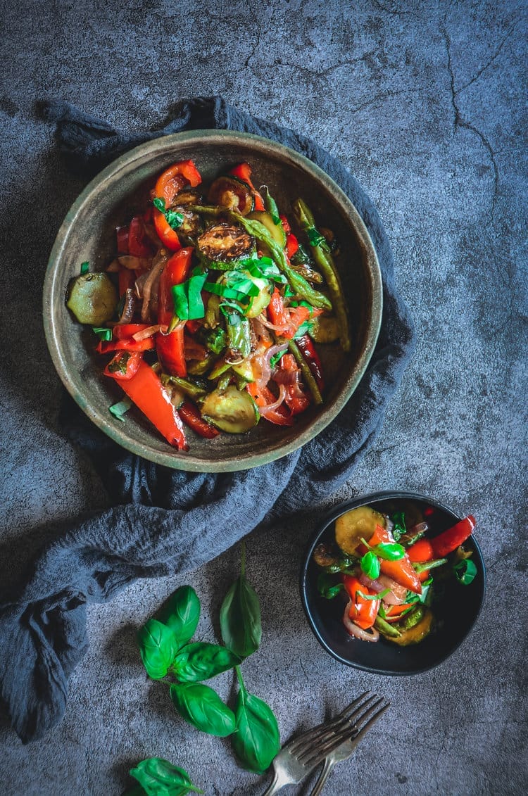Grilled Vegetables with Balsamic and Basil [Vegan, Paleo]